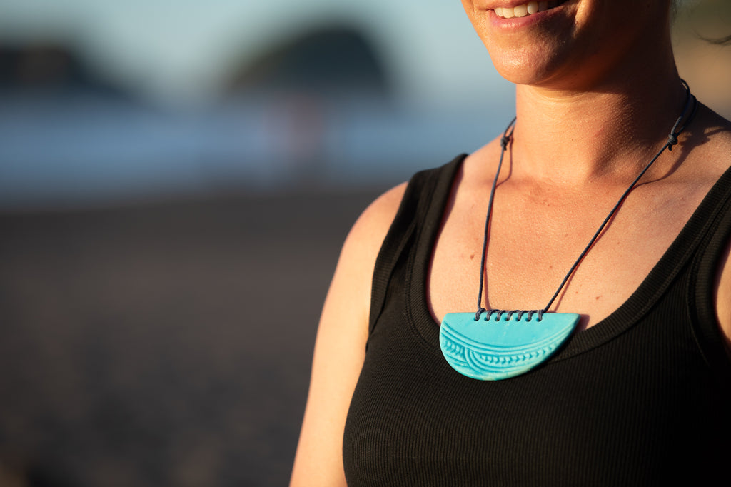 Te Moana Nui a Kiwa Whakakai (Pendant), Matte Blue, PREORDER